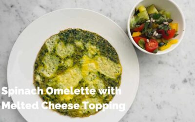 Spinach Omelette With Melted Cheese Topping